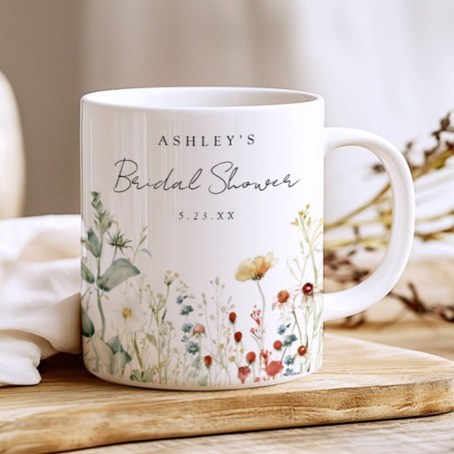 Caneca De Café Campo de Flores Silvestres de Verão Favor de Chuve (Criador carregado)