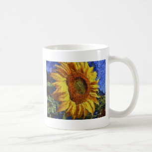 Caneca De Café Campo De Girassol Em Estilo Artístico Colorido