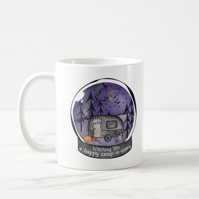 Caneca De Café Campo de Halloween em uma bola de neve (Esquerda)