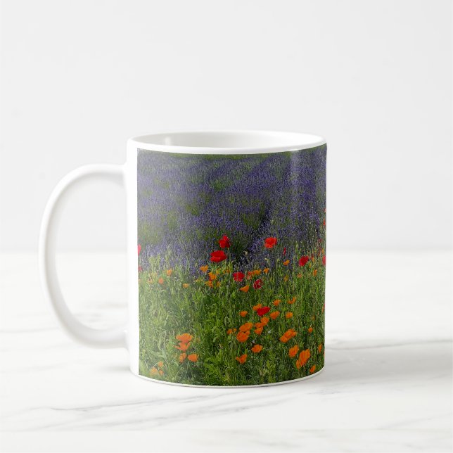 Caneca De Café Campo de lavanda e Poppy (Esquerda)