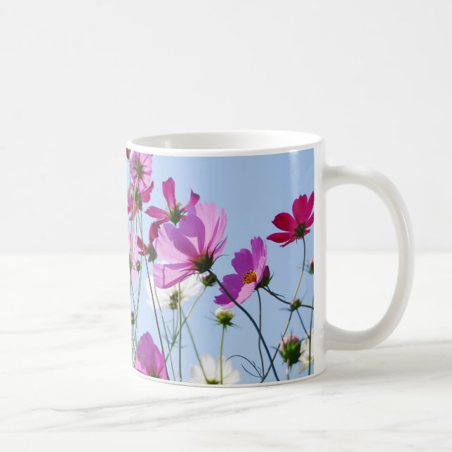 Caneca De Café Campo de lindas flores silvestres roxas (Direita)