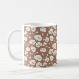 Caneca De Café Campo de papagaios creme em castanho