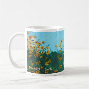 Caneca De Café Campo de Susans de olhos pretos pela pintura da