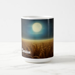 Caneca De Café Campo de trigo sob luz da lua