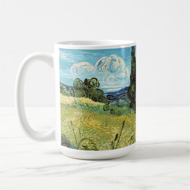 Caneca De Café Campo de trigo verde Vincent van Gogh (Esquerda)