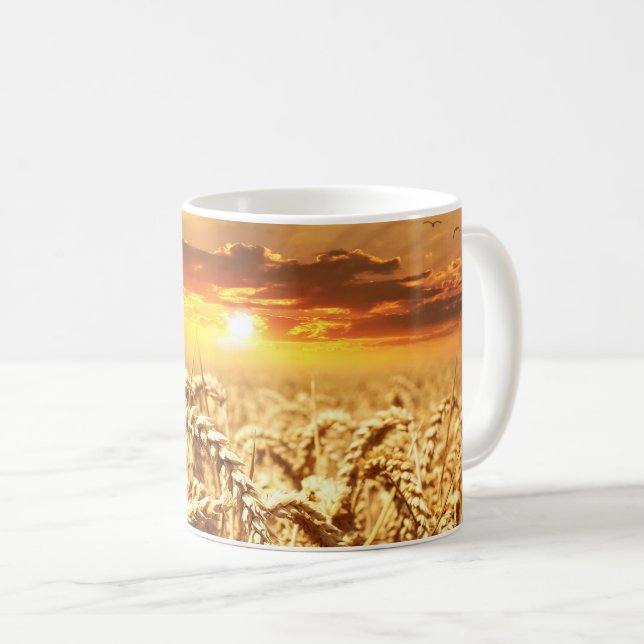 Caneca De Café Campo Sunset e Trigo (Frente Esquerda)