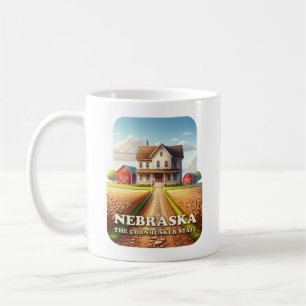 Caneca De Café Campos de Fazenda e Trigo do Nebraska