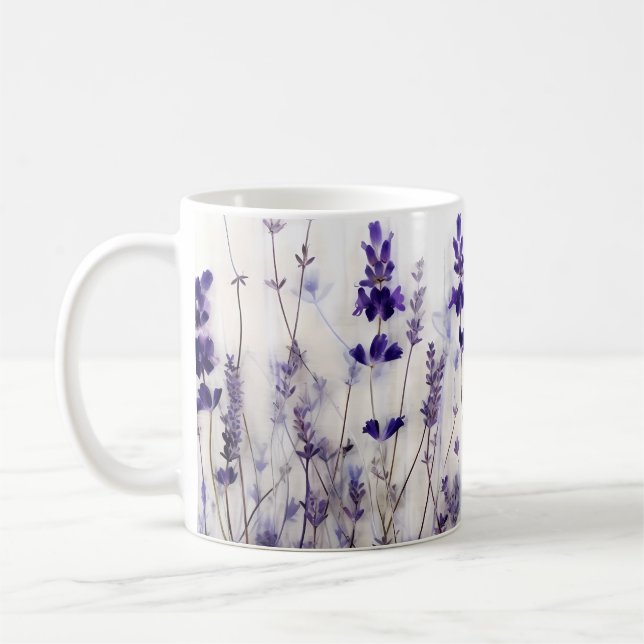 Caneca De Café Campos de lavanda 11 oz Coffee Mug (Esquerda)