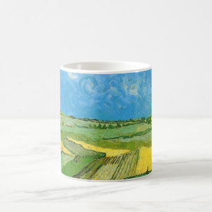 Caneca De Café Campos de trigo Van Gogh em Auvers sob céu nublado