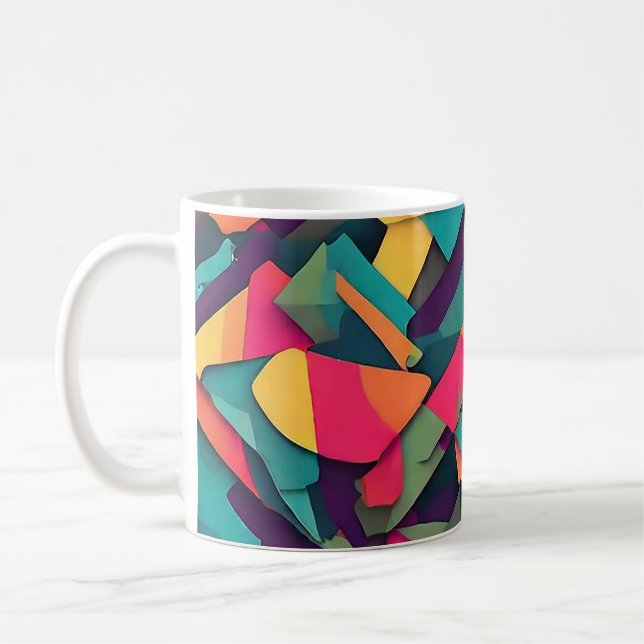 Caneca De Café Camuflagem Abstrata (Esquerda)