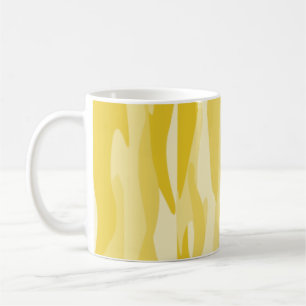 Caneca De Café Camuflagem Abstrato de Tom Amarelo