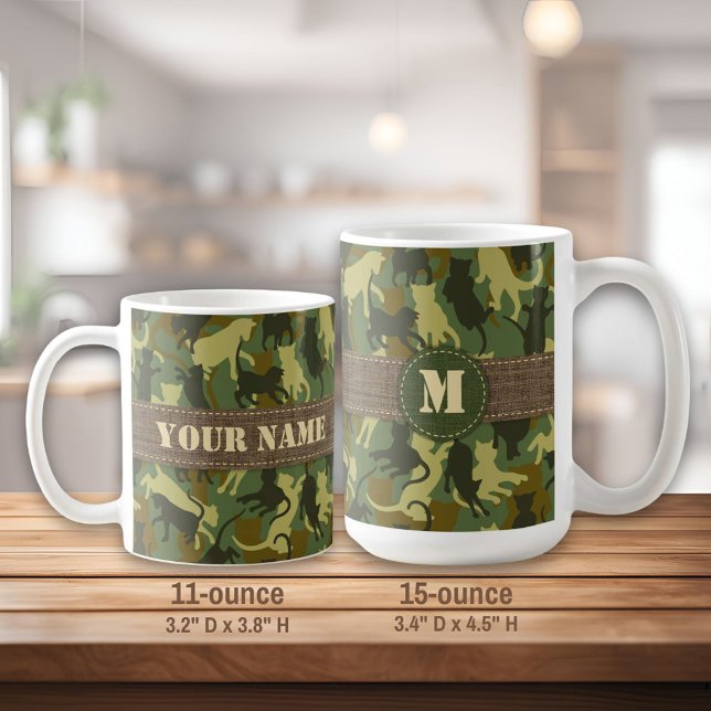 Caneca De Café Camuflagem Cats Woodland (Criador carregado)