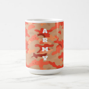 Caneca De Café Camuflagem de Madeira Laranja