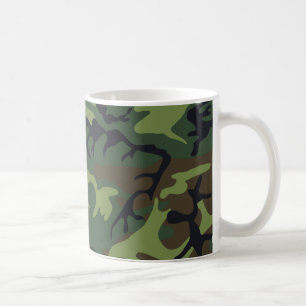 Caneca De Café Camuflagem Militar Floresta Verde