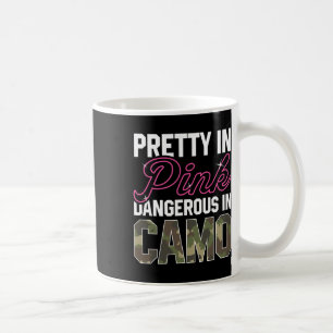 Caneca De Café Camuflagem Rosa Engraçada Caça Gráfico Mulheres Ce