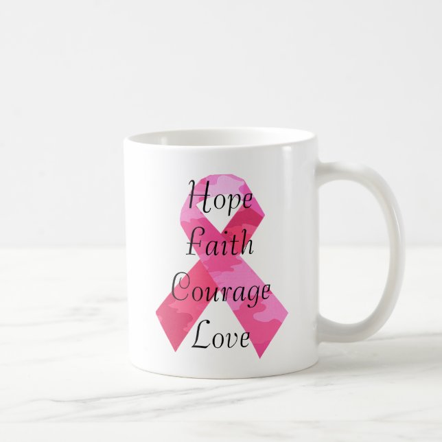 Caneca De Café Camuflagem Rosa Fita Fé Mug (Direita)