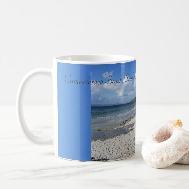 Caneca De Café Camusdarach Beach, Arisaig, Escócia (Com Donut)