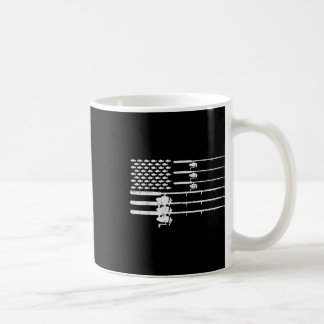 Caneca De Café Cana de Pesca Bandeira dos EUA Vintage Patriótico 