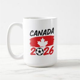 Caneca De Café Canada 2026 Soccer Fan Design with Maple Leaf