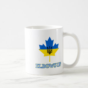 Caneca De Café Canadá Apoia Ucrânia Levanta os Cotovelos Folha de