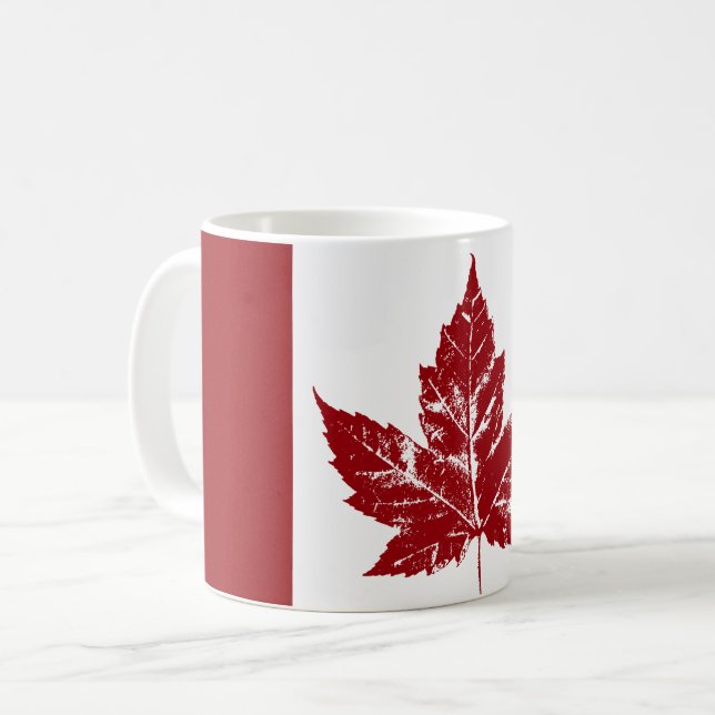 Caneca De Café Canadá Bandeira Copas Canadianas de Souvenir Mugs (Frente Esquerda)