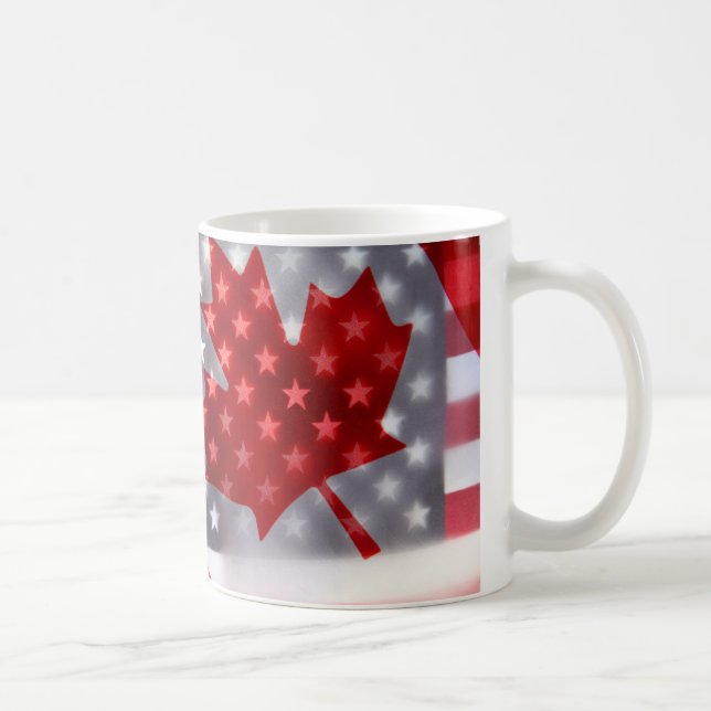 Caneca De Café Canadá com bandeiras de América (Direita)