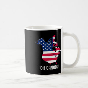 Caneca De Café Canadá EUA 51º Mapa do Estado Bandeira Americana E