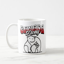 Caneca De Café Canadá: Forte Urso Polar Bandeira Canadense