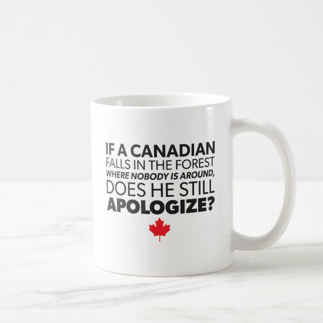 Caneca De Café Canadá, Humor Canadiano - Desculpar - Novidade Eng (Direita)