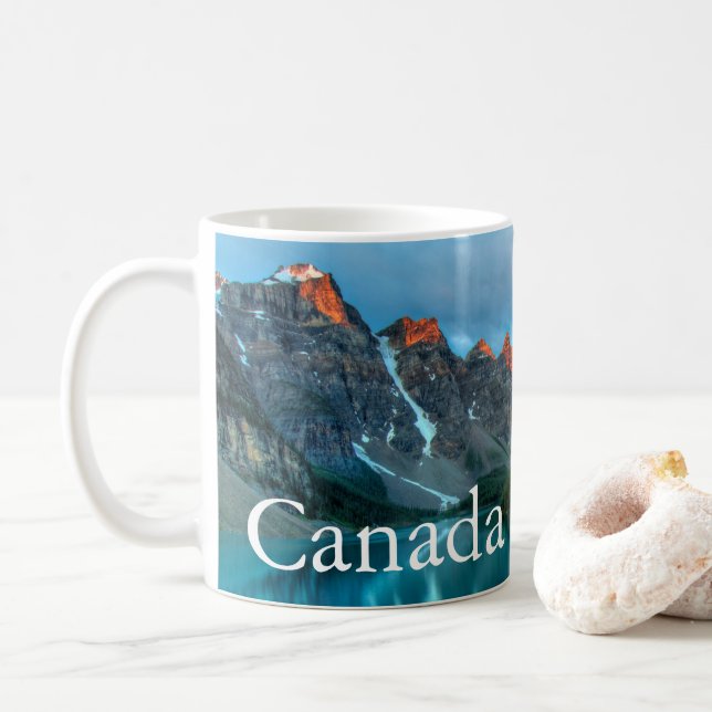 Caneca De Café Canadá Lago Banff Café Mug Souvenir (Com Donut)