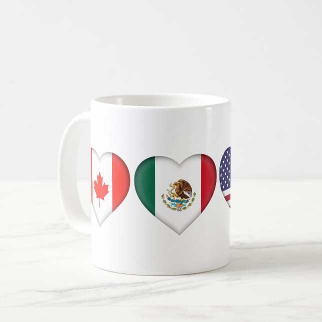 Caneca De Café Canadá México EUA hospedando o Futebol Tournament  (Frente Esquerda)