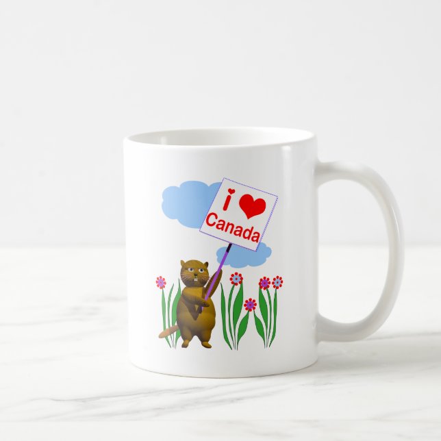 Caneca De Café Canadense Beaver ama Canadá (Direita)