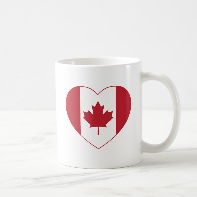 Caneca De Café canadense Flag Heart Coffee Mug (Direita)