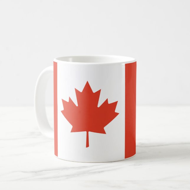 Caneca De Café Canadian Maple Leaf Map (Frente Esquerda)
