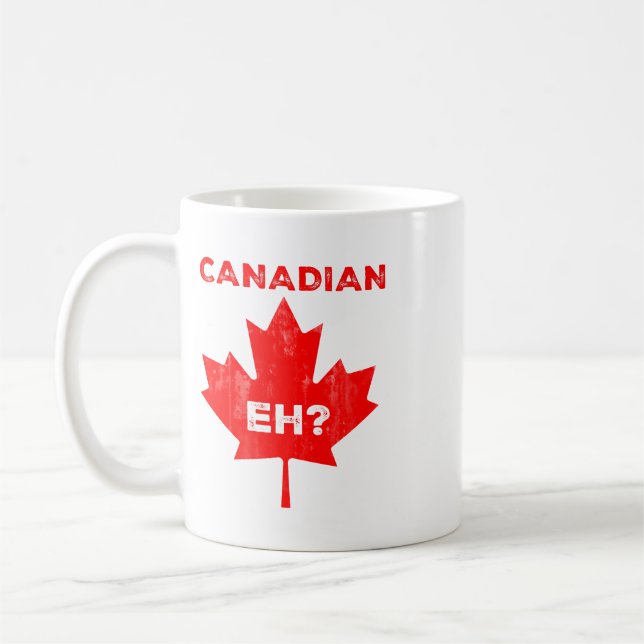 Caneca De Café Canadiano Eh? Folha de Maple (Esquerda)