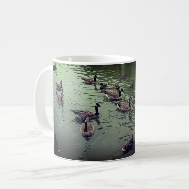 Caneca De Café Canadiano Gese & Mallard Ducks Mug (Frente Esquerda)