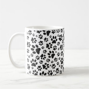 Caneca De Café Canais de Cachorro Bolinhas Preta e Branca