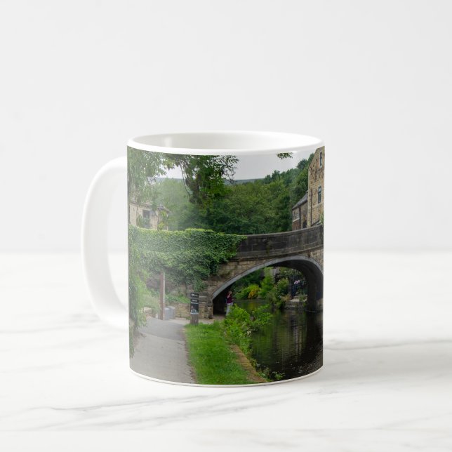 Caneca De Café Canal de Rochdale, Luddendenfoot (Frente Esquerda)