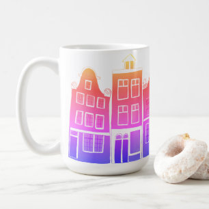 Caneca De Café Canal Houses Row Amsterdam Holland Holanda Sunset