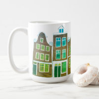 Canal Houses Row Amsterdam Holland Verde Holandês