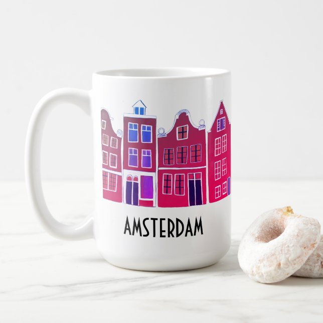 Caneca De Café Canal Houses Row Amsterdam Holland Viagem Holandês (Com Donut)