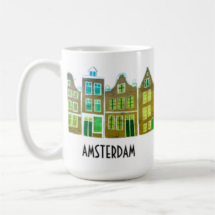 Caneca De Café Canal Houses Row Amsterdam Holland Viagem Holandês