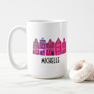 Caneca De Café Canal PERSONALIZADO Casas Row Amsterdam Holanda