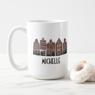Caneca De Café Canal PERSONALIZADO Casas Row Amsterdam Holanda