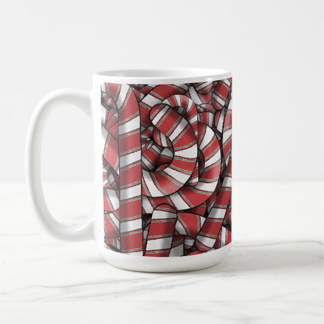 Caneca De Café Canas de Abstrato Vermelho Ridificadas Torcidas (Esquerda)