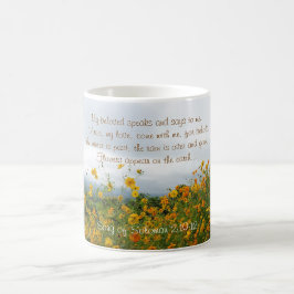 Caneca De Café Canção de Salomão 2:10-12, Bíblia Verse, Flores