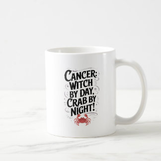 Caneca De Café Cancer: Bruxa por Dia, Caranguejo pela Noite!