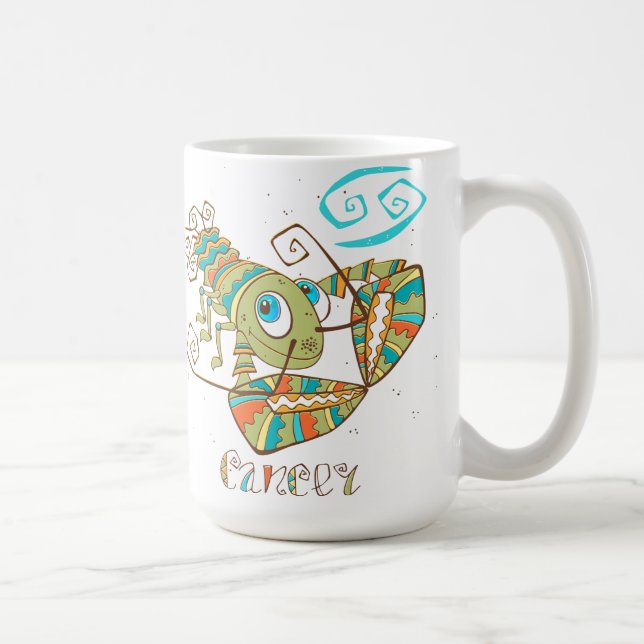 Caneca De Café Câncer Caranguejo Fofo (Direita)