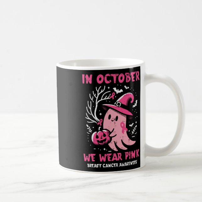Caneca De Café Cancer da mama bruxa bruxa de outubro mulheres com (Direita)