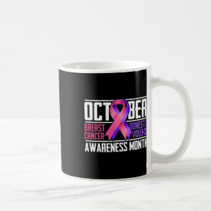Caneca De Café Cancer Da Mama E Mês De Consciência Da Violência D
